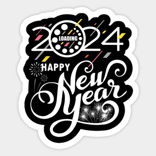 New Years Eve Party Supplies 2024 Happy New Year Fireworks Sticker